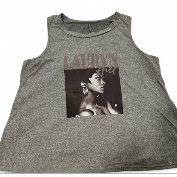 Plus Size Graphic Camisole Tank Top, Lauren Hill Size 3XL Grey - Picture 3 of 3
